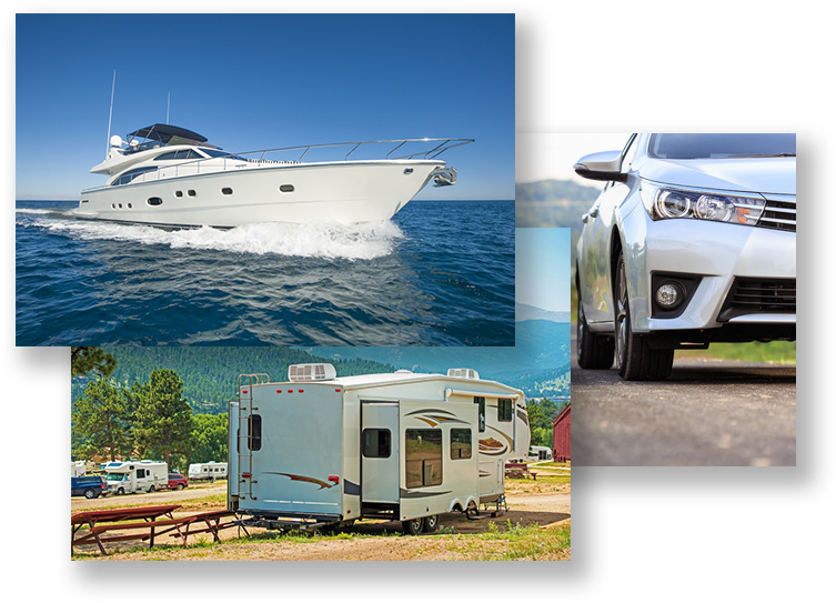 boat, RV, and car